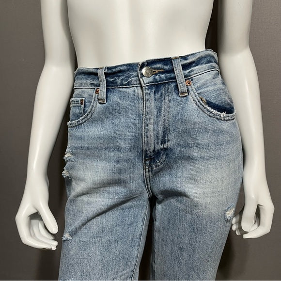 Pistola Distressed Light Wash Boyfriend Jeans Sz-26