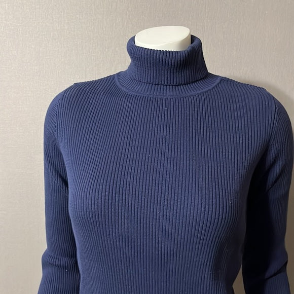 Appleseed’s Navy Ribbed Turtleneck Sweater Sz-Small