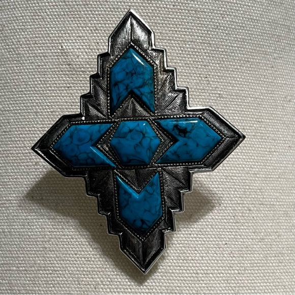Sarah Coventry Turquoise | Silver Brooch