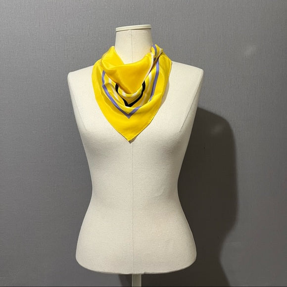 Elaine Gold Yellow Stripe Silk Scarf