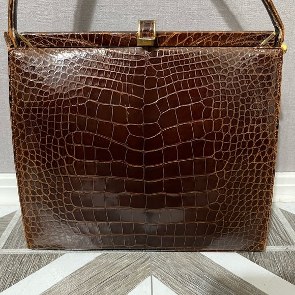 Vintage Lucille De Paris Alligator Skin Handbag