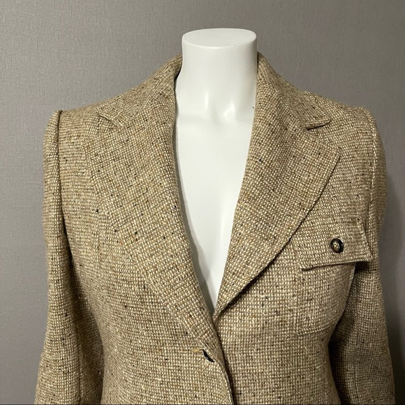 Vintage Country & Stables Wool Blend Brown Elbow Patch Blazer Sz- Medium