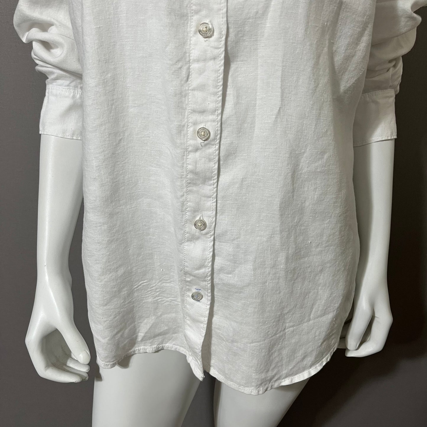 Tommy Bahama White Linen Button Down Shirt Sz-Large
