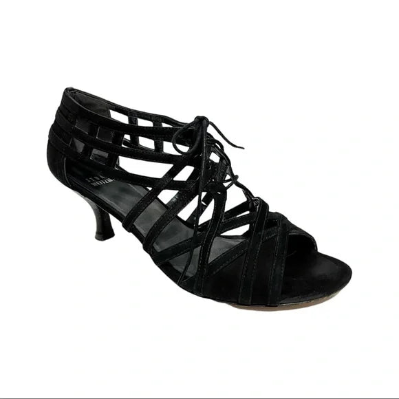 Stuart Weitzman Black Strappy Sandal Sz-6 1/2