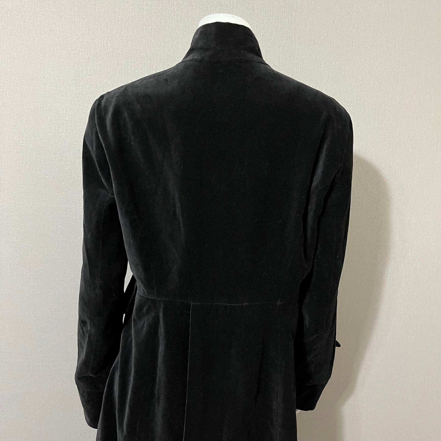 Newport News Black Cotton Velvet Military Longline Jacket Sz-14