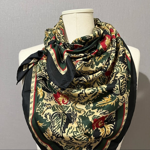 Harve Benard 100% Silk Leaf Print Scarf