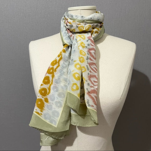 Anne Klein Ikat Print Silk Scarf