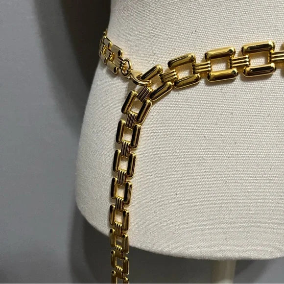 Skinny Gold Chain Square Adjustable Belt