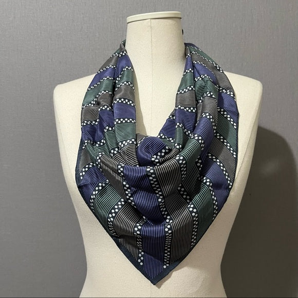 Stripe | Dot Print Silk Scarf