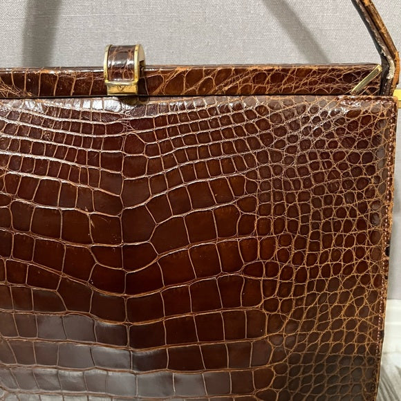 Vintage Lucille De Paris Alligator Skin Handbag