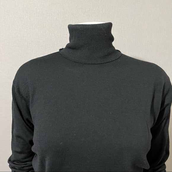 Ralph Lauren Black 100% Wool Classic Turtleneck Sz-Medium