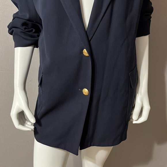 Lauren Ralph Lauren Navy 100% Pure New Wool Blazer Sz-14W