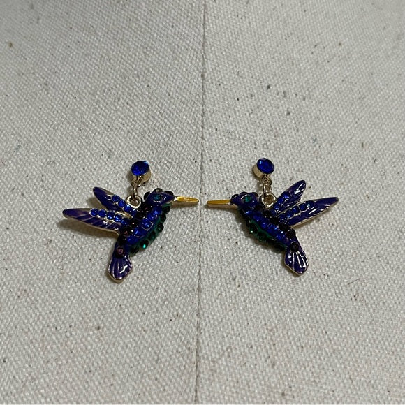 Blue | Purple | Green Hummingbird Earrings