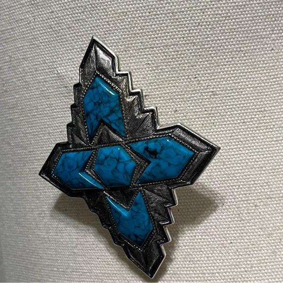 Sarah Coventry Turquoise | Silver Brooch