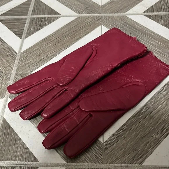 Merona Burgundy Sheep Leather Gloves Sz-Small