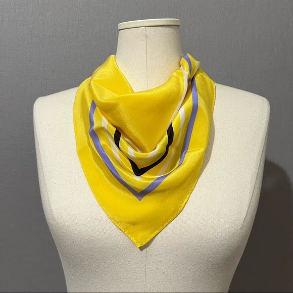 Elaine Gold Yellow Stripe Silk Scarf