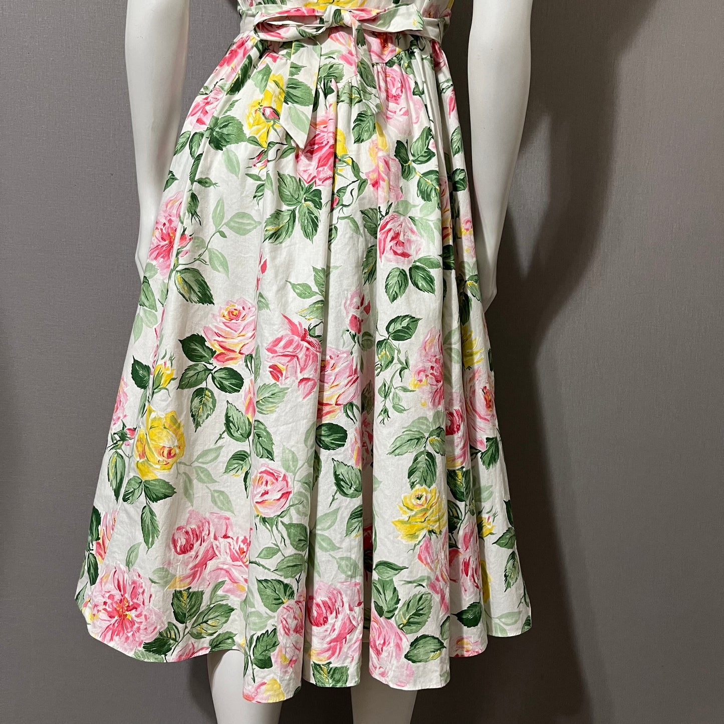 Vintage Expo Petite Floral Tea Party 100% Cotton Summer Dress Sz-6