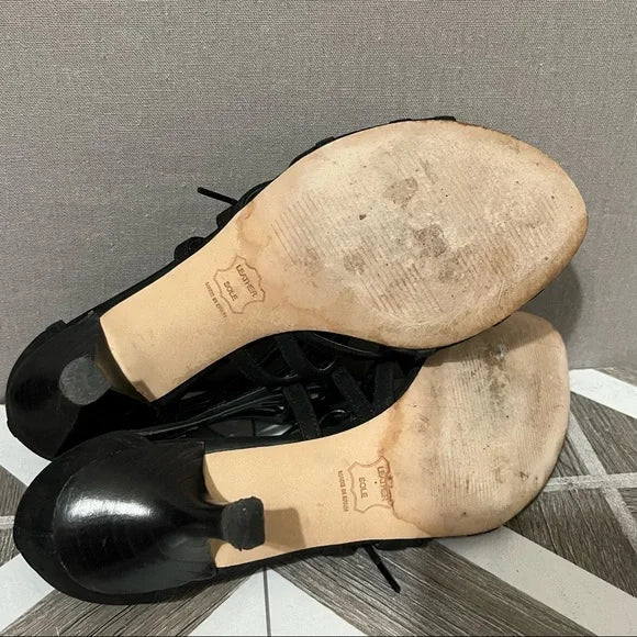 Stuart Weitzman Black Strappy Sandal Sz-6 1/2