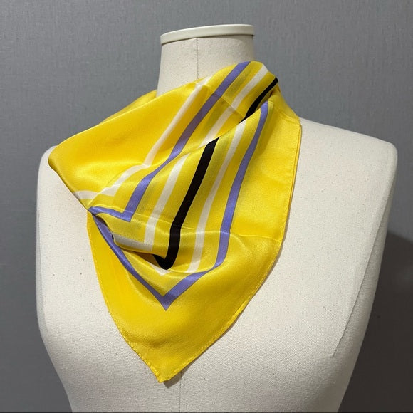 Elaine Gold Yellow Stripe Silk Scarf