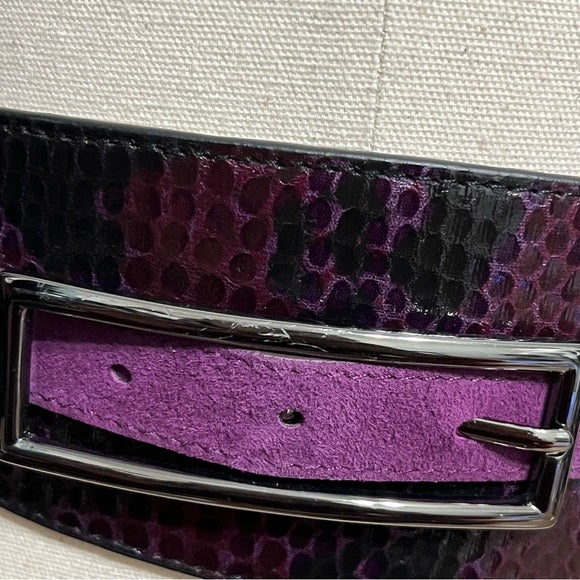 WHBM Purple Leather Lining Textured With Stretch Belt Sz-Small/Medium