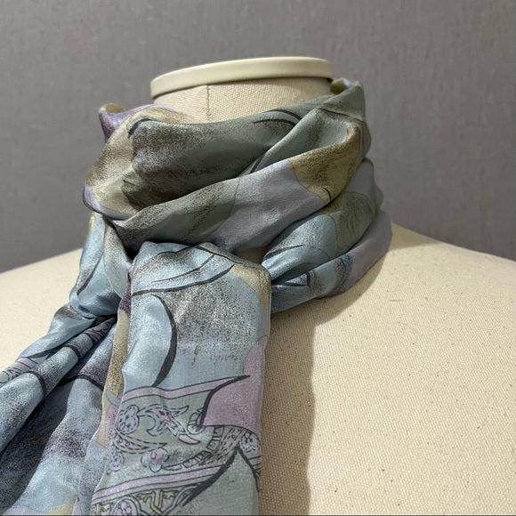 Liz Claiborne Pastel Floral Silk Scarf