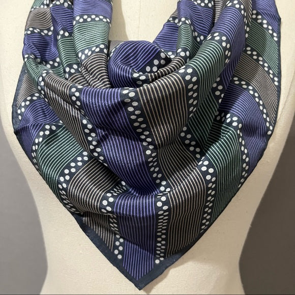 Stripe | Dot Print Silk Scarf