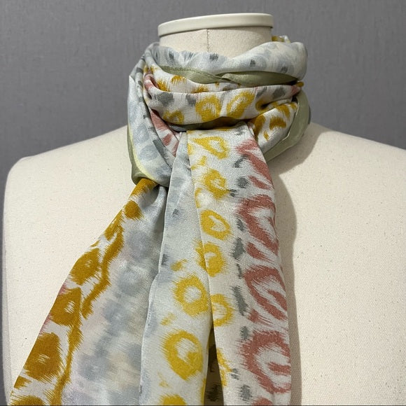Anne Klein Ikat Print Silk Scarf