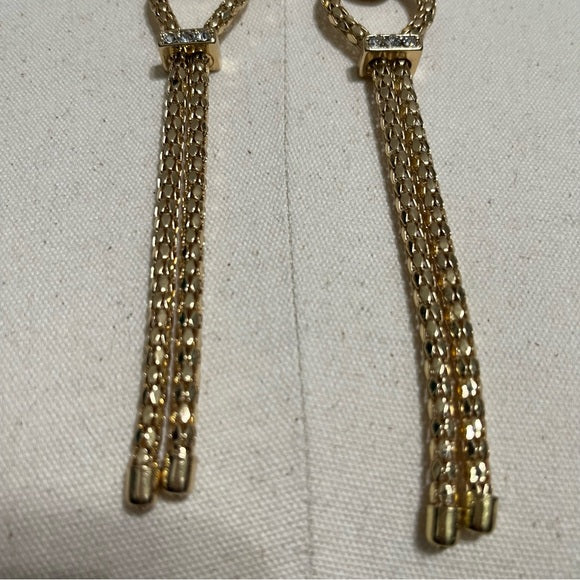 Lion Gold Head Tassel Earrings