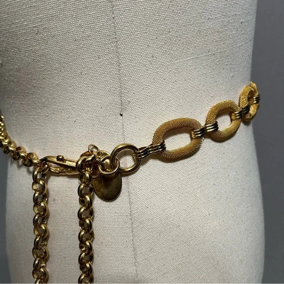 Gold Metal Oval Chain Link Belt