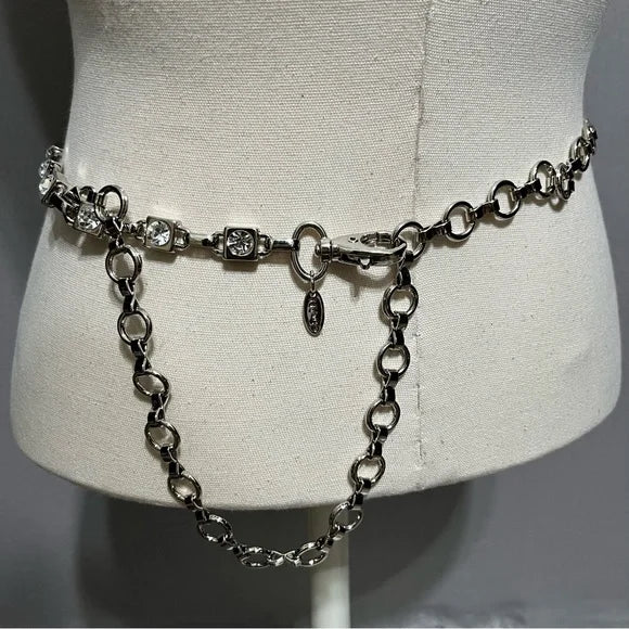NY Co Silver Square Chain Belt Sm/ XLg
