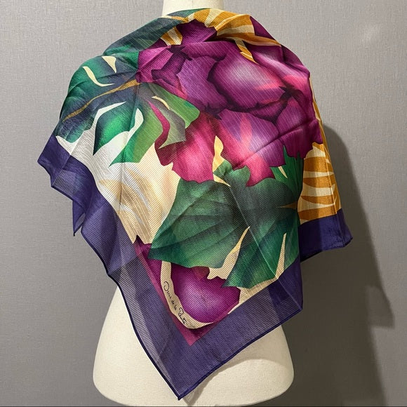 Oscar De La Renta Hawaiian Print Scarf