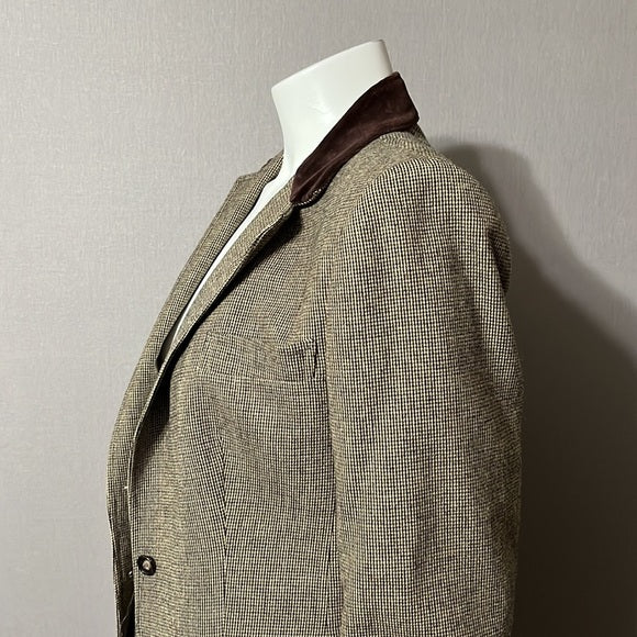 Evan Picone Brown | Tan With Velvet Collar Suit Set Sz-14