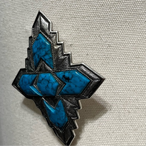 Sarah Coventry Turquoise | Silver Brooch