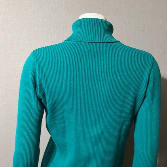 Appleseed’s Green Ribbed Turtleneck Sweater Sz-Small
