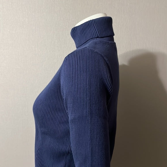 Appleseed’s Navy Ribbed Turtleneck Sweater Sz-Small