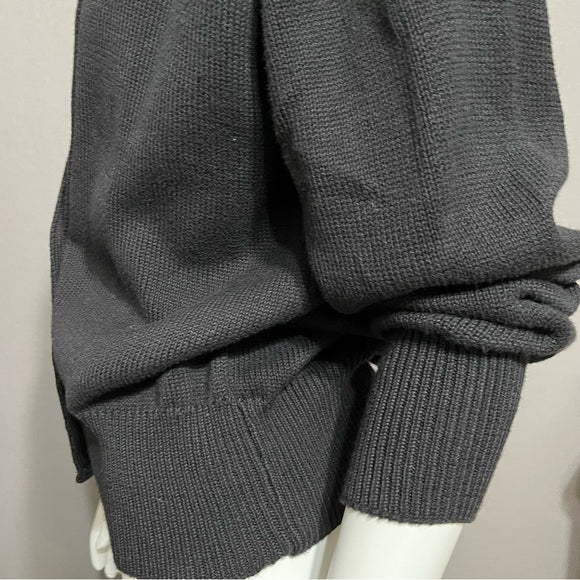 Vintage Designers Original Black 100% Cotton Cardigan Sz-Large