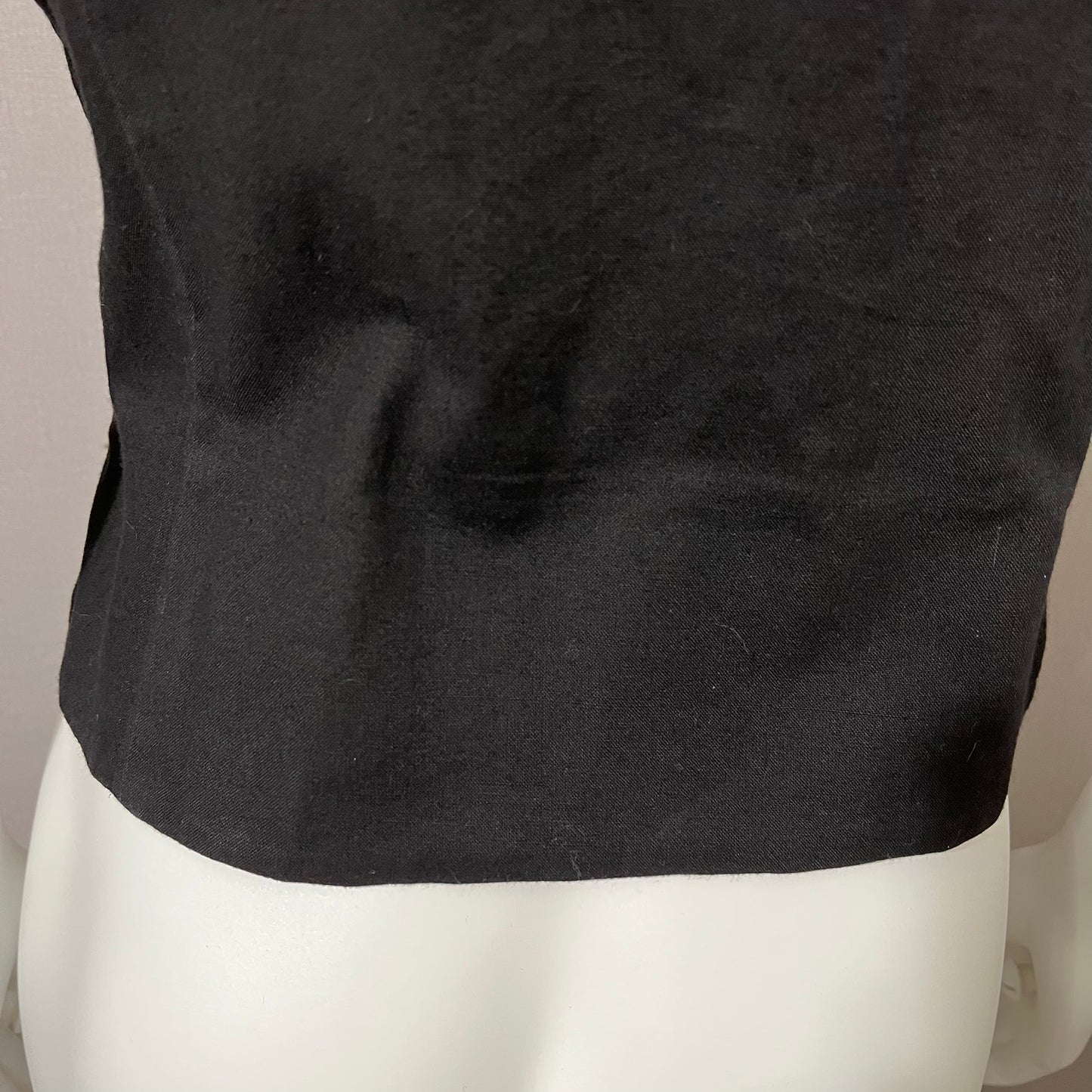 Vintage Sophisticates Black Embroidered Cotton Vest Sz-Small
