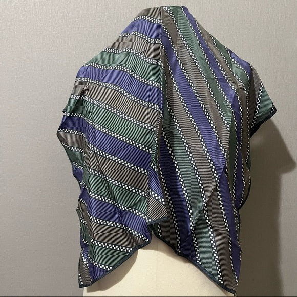 Stripe | Dot Print Silk Scarf