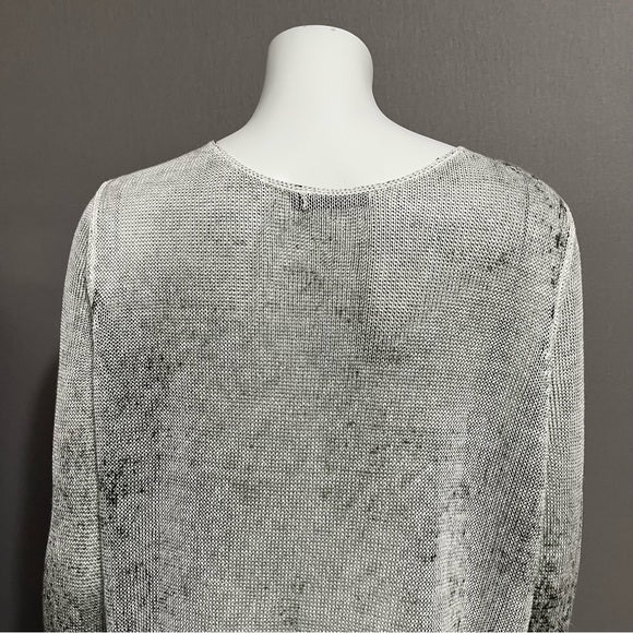 Nic & Zoe Linen Blend Crewneck Open Weave Sweater Sz-XL