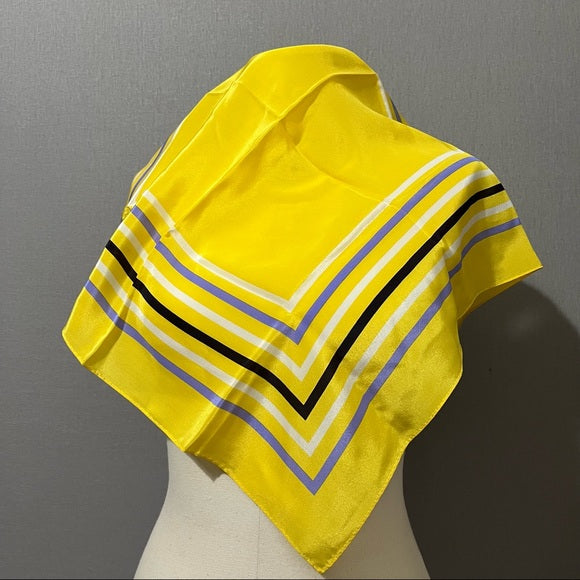 Elaine Gold Yellow Stripe Silk Scarf