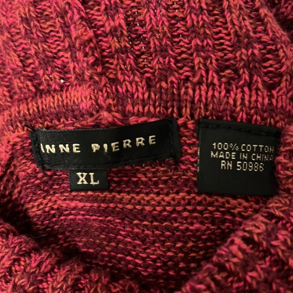 Jeanne Pierre Burgundy Red Turtleneck Sweater Size XL