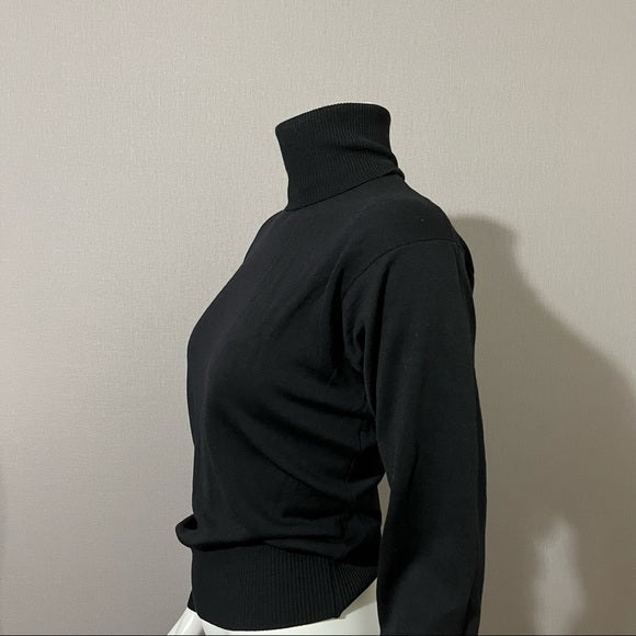 Ralph Lauren Black 100% Wool Classic Turtleneck Sz-Medium