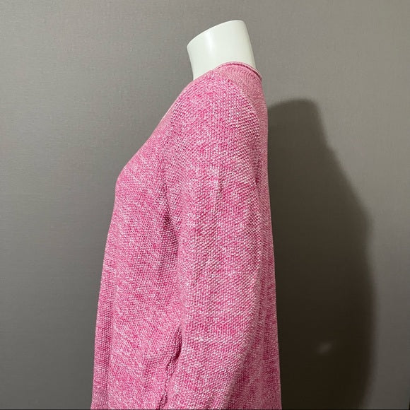 Croft & Barrow Pink V-Neck Marled Sweater Sz-1X