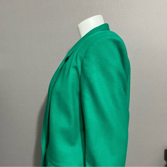 Alfred Dunner Emerald Green 100% Wool Blazer Sz-12