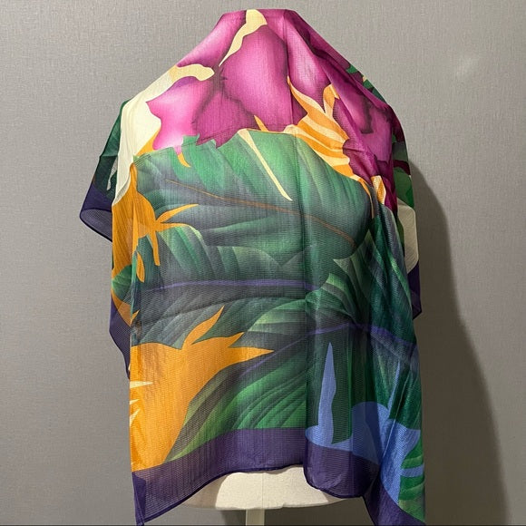 Oscar De La Renta Hawaiian Print Scarf
