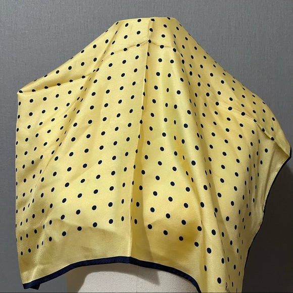 Ralph Lauren Yellow Polka Dot Silk Scarf