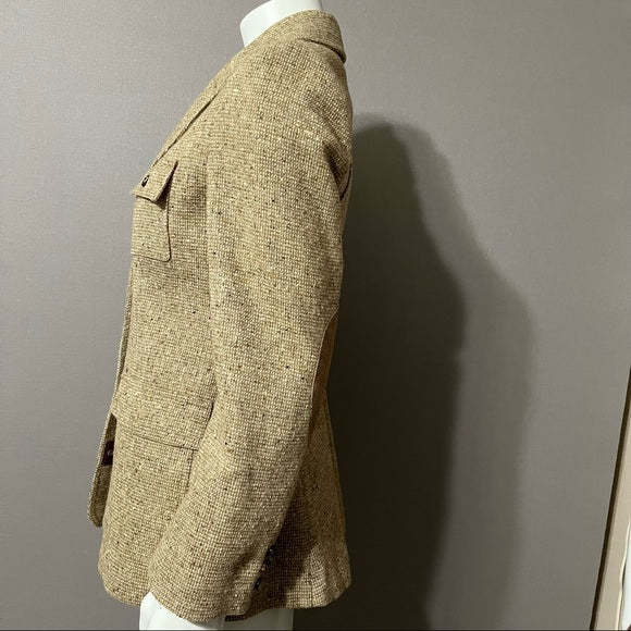 Vintage Country & Stables Wool Blend Brown Elbow Patch Blazer Sz- Medium