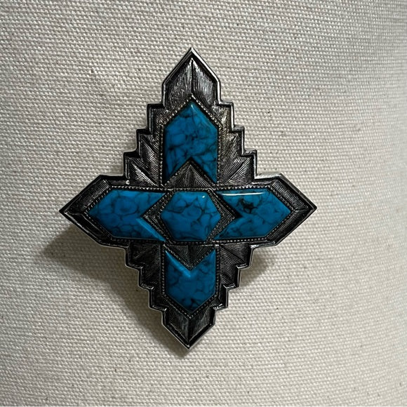 Sarah Coventry Turquoise | Silver Brooch