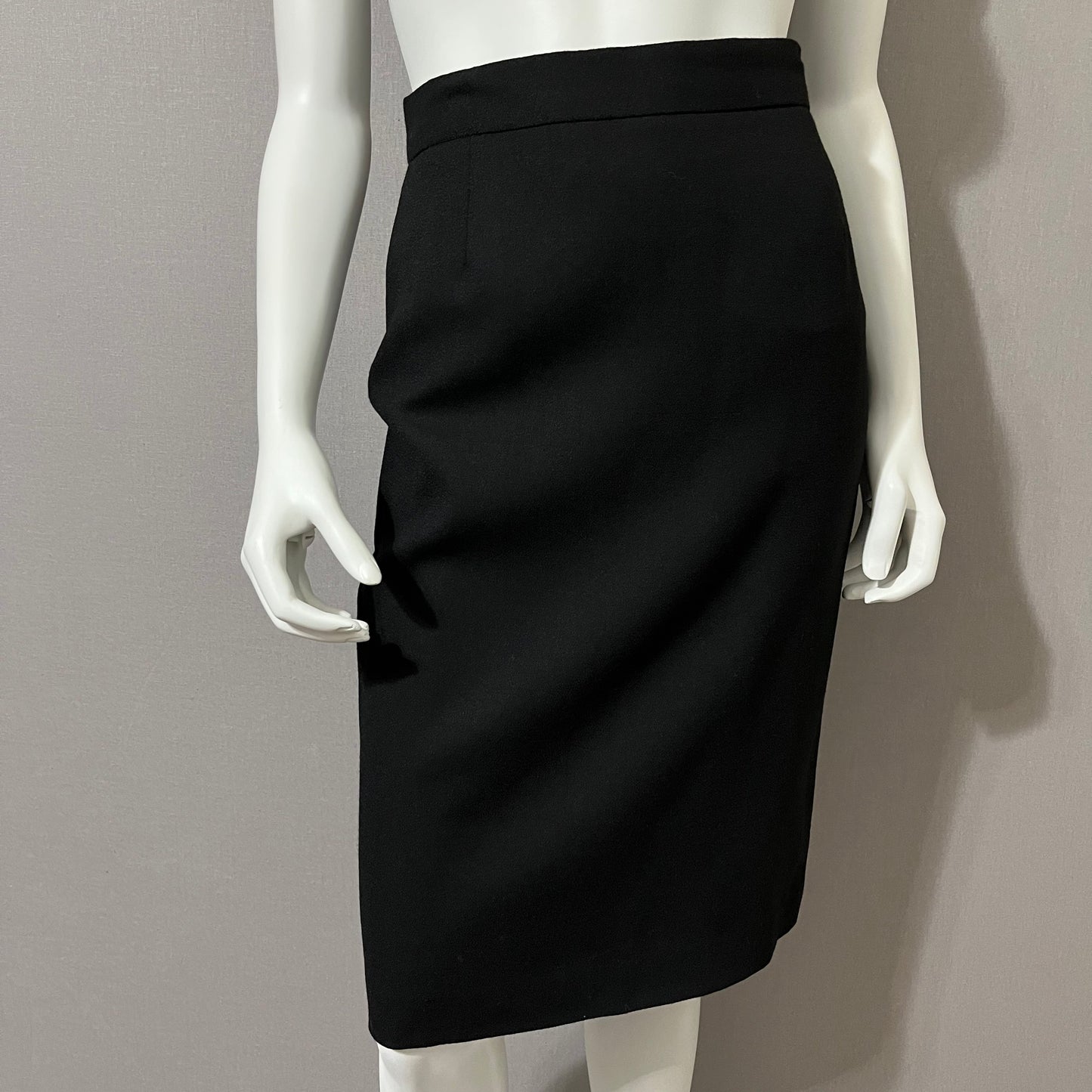 Vintage Black 2pc Wool Skirt Suit Set Sz-8