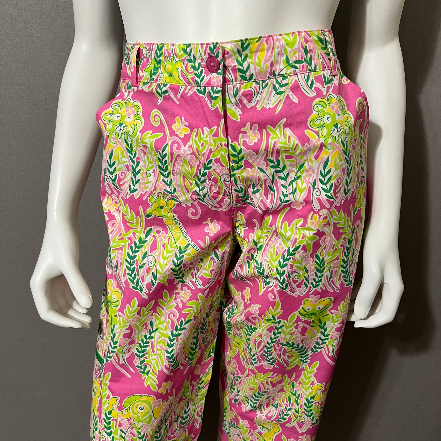 Lilly Pulitzer Multicolored Animal Print Cotton Capri Pant Sz-12